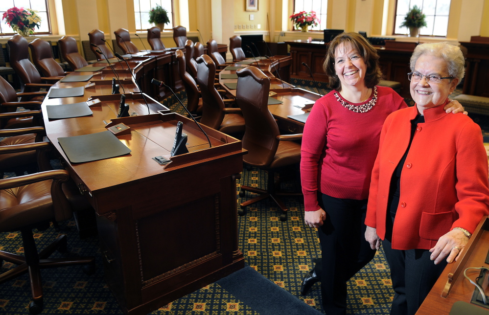Heather Priest, left, is the new secretary of the Senate, following in the footsteps of her mother, May M. Ross Coffin, who held the same position until 1996.