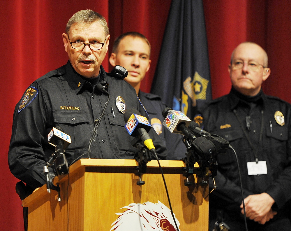 Windham police Lt. Jim Boudreau told a news conference Wednesday morning at the high school that “there was a potential for danger to students and staff” in the emailed threats case.