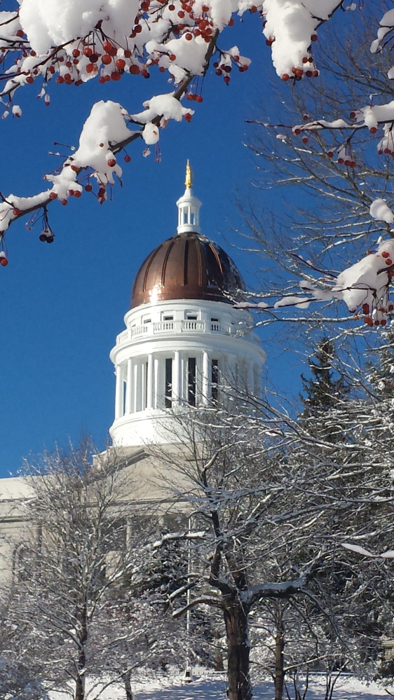 Photo by Anne M. Dumont 
 The Capitol building in Augusta on Thanksgiving morning.