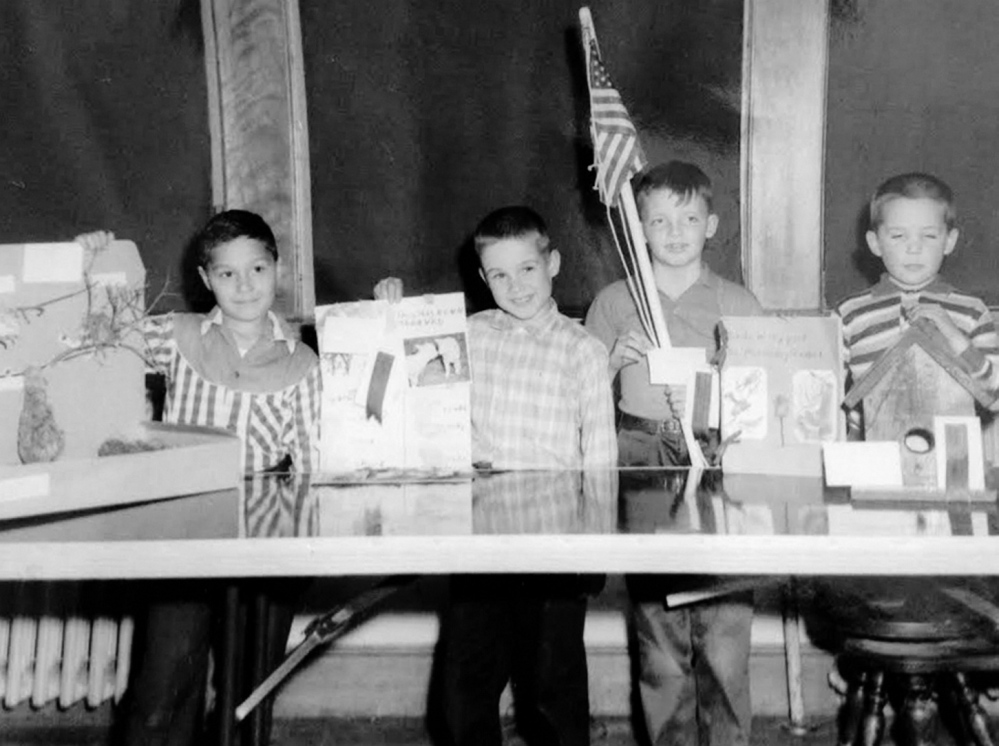 Contributed photo
The author is wearing his 1960 Christmas cowboy shirt, mentioned in the column, while standing behind his blue ribbon bird nest science fair project at the Tapley Elementary School in Oakland. Ron Joseph enjoyed a 33-year-career as a Maine wildlife biologist and bird conservation specialist, thanks to his mother’s influence.