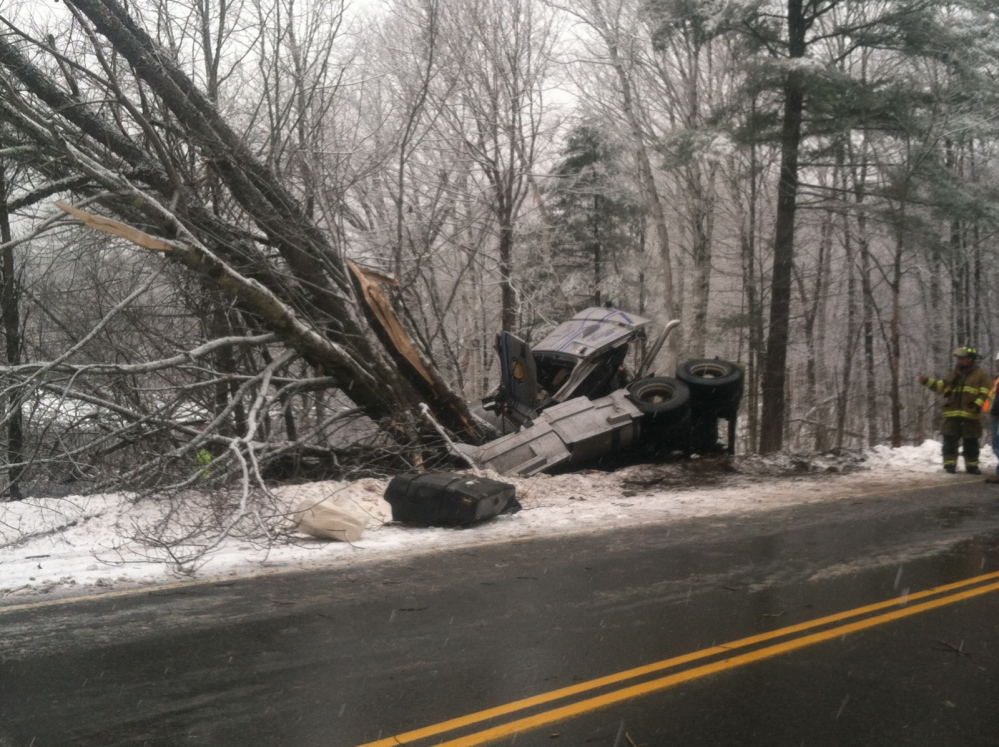 Speed and poor road conditions were the cause of an accident on New Portland Road in Embden Tuesday morning, said Anson Fire Chief Jeremy Manzer.