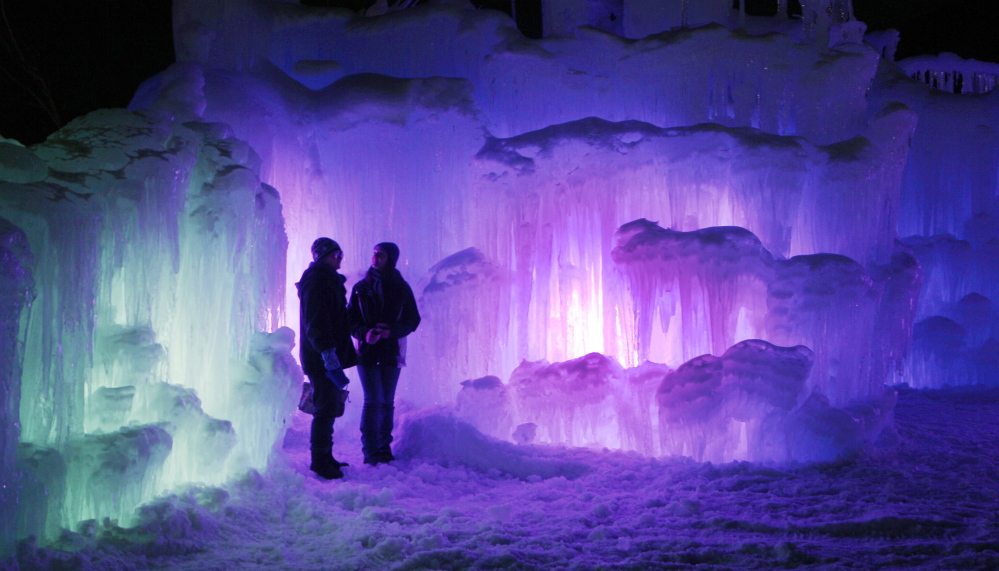 (FILE) An ice castle built for the 2013-2014 winter season attracted thousands of visitors to the base of the Loon Mountain ski resort in Lincoln, N.H. The Associated Press