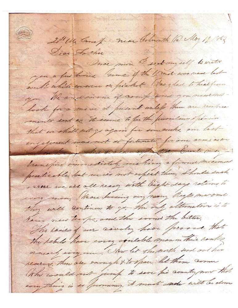 The Brown Memorial Library in Clinton has obtained copies of three letters written by Capt. Charles W. Billings, of Clinton, to his father during the Civil War.