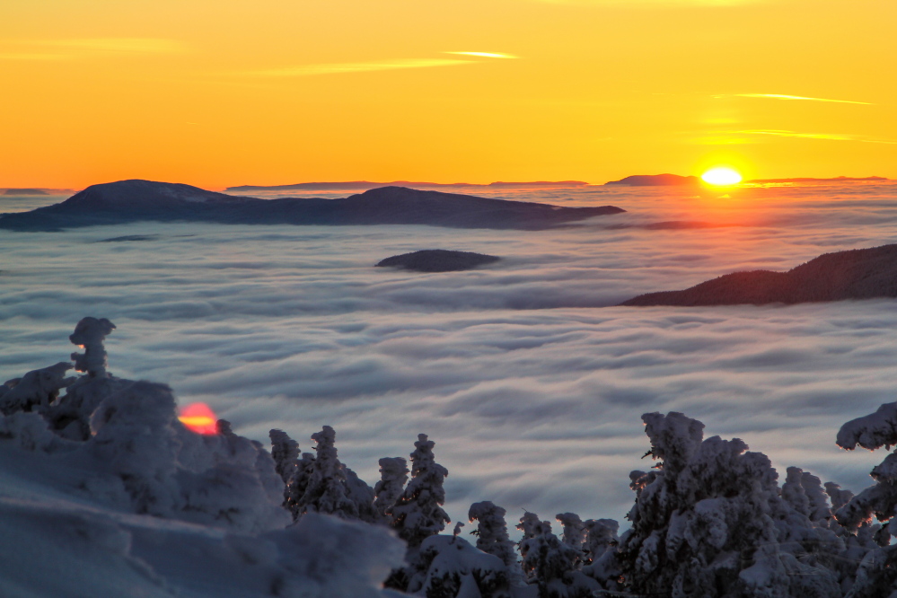 An incredible weather inversion took place from the top of Saddleback Mountain in Rangeley recently.