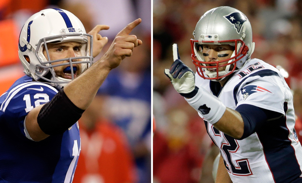 No Tom Brady-Peyton Manning rematch this time. Instead, it will be Brady and Andrew Luck meeting again in a matchup of star quarterbacks when the New England Patriots host the Indianapolis Colts in the AFC championship game Sunday.