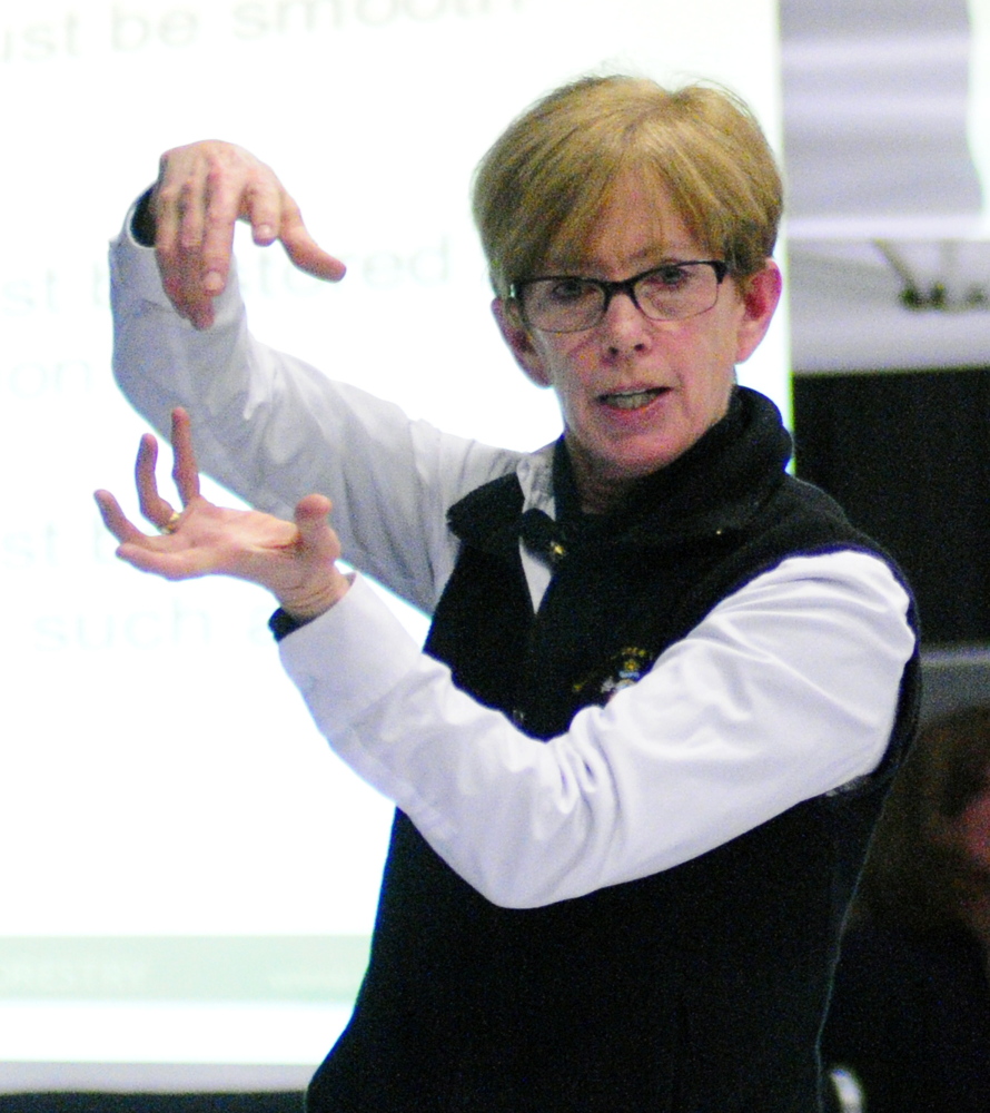 Ronda Stone gives a talk to a standing-room-only audience Wednesday about how to use a home kitchen commercially at the 74th Annual Agricultural Trades Show at Augusta Civic Center.