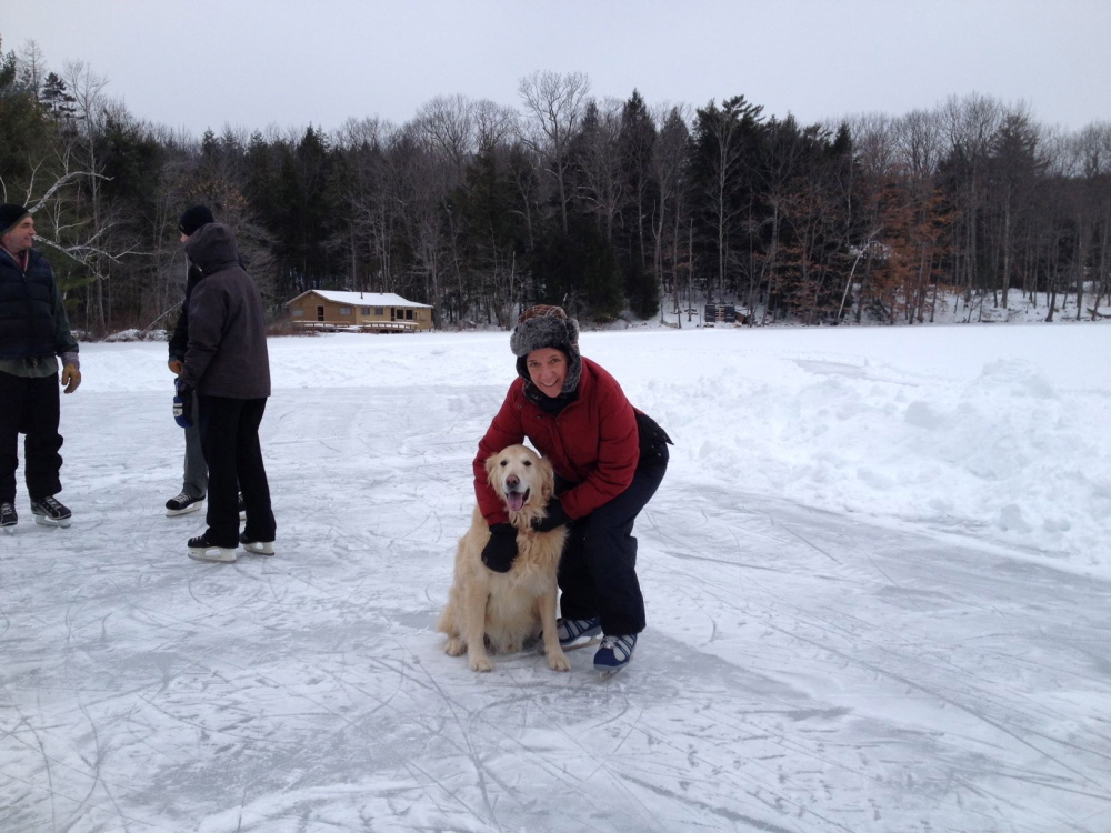 Robin DesJardins, of Readfield, with her dog Mo.