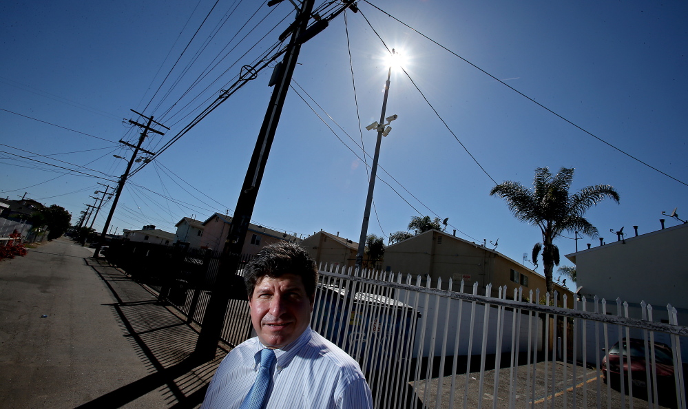 Arnie Corlin equipped several apartment buildings he owns in South Los Angeles with surveillance cameras that have captured video footage used in nearly two dozen homicide cases investigated by the LAPD.Luis Sinco/Los Angeles Times/TNS