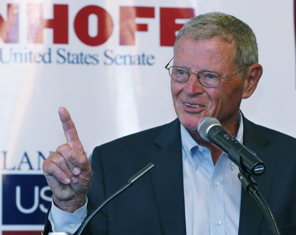 U.S. Sen. Jim Inhofe, R-Oklahoma, said Wednesday “the hoax is there are some people so arrogant to think they are so powerful they can change the climate.” The Associated Press