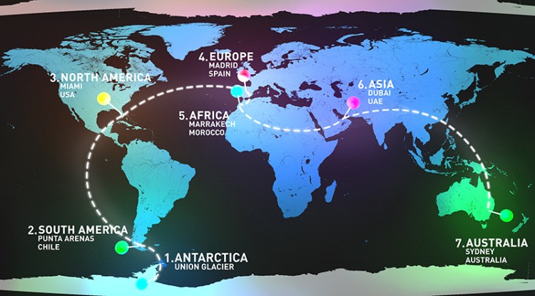 Route map of the 2015 World Marathon Challenge Courtesy World Marathon Challenge