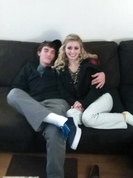 Dalton Hayes poses with his girlfriend Cheyenne Phillips at his family's home in Leitchfield, Ky., in this December 2014 photo provided by Tammy Martin, his mother. The Associated Press