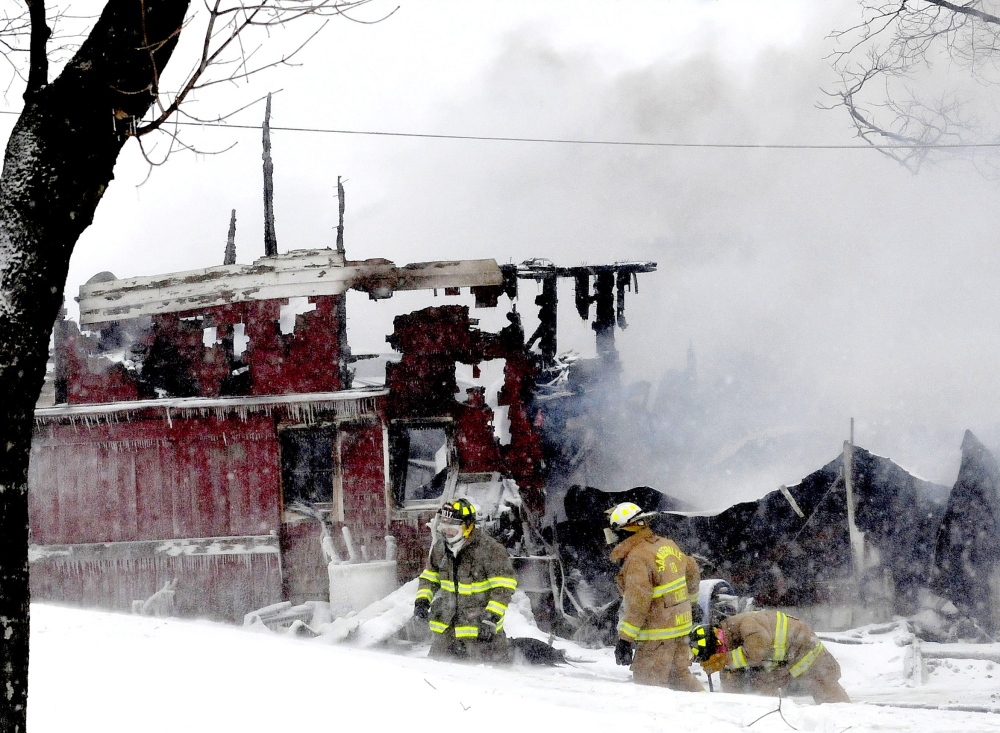 Twenty-two cows, including 17 calves, died in a barn fire at the Sherburne and Sons dairy farm in Dexter on a bitterly cold Monday.