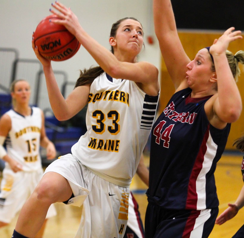 Megan Pelletier has elevated her game for the University of Southern Maine women’s basketball team.