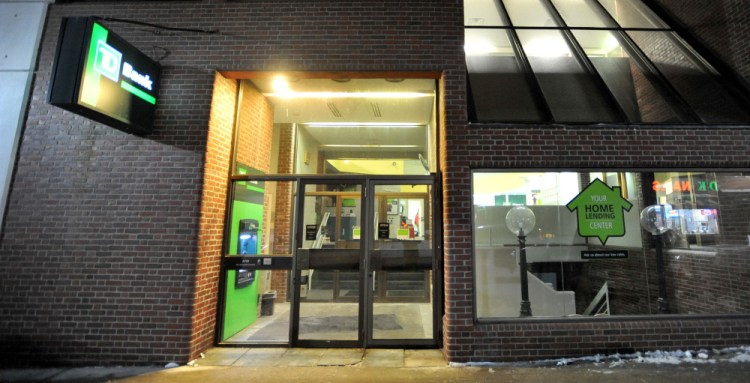 TD Bank on Main Street in Waterville was robbed by a man wearing a total face mask at about 5:50 p.m. Thursday.