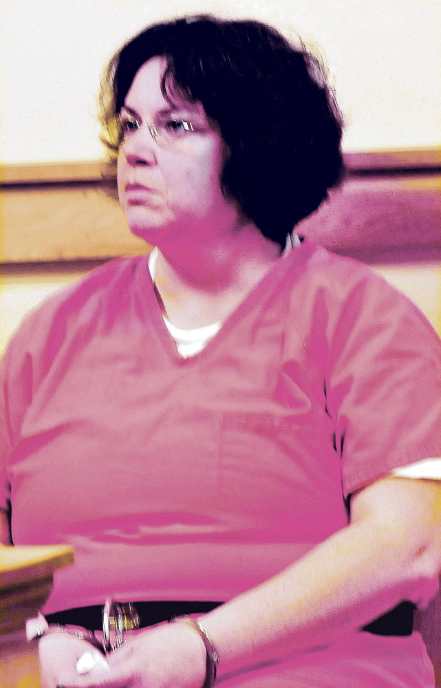 Michele Corson waits for a hearing in Skowhegan District Court in 2013. Corson, who pleaded guilty to conspiracy to murder in New Hampshire, is scheduled to be sentenced in November. She has agreed to testify against a co-conspirator.