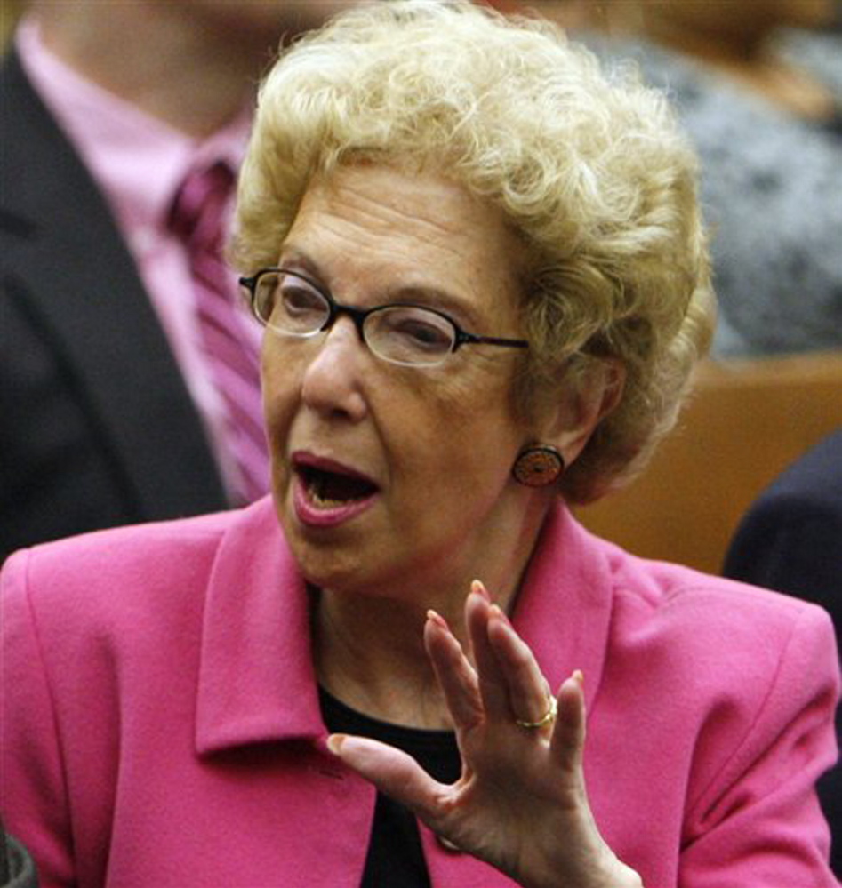 In this May 2008 photo, U.S. District Judge Gladys Kessler speaks at the federal courthouse in Washington. In 2006, Judge Kessler ordered the nation’s largest cigarette makers to publicly admit they had lied for decades about the dangers of smoking.