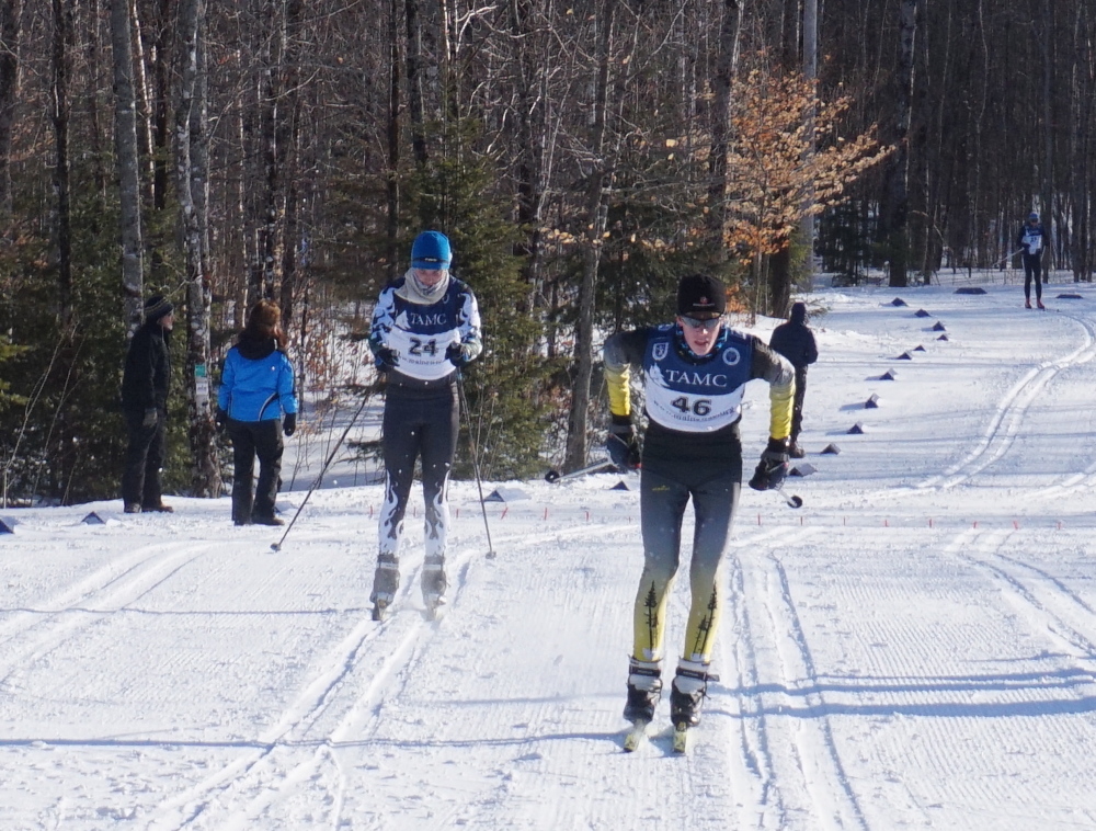 Ethan Harriman races in on his way to winning the Class C Classical race last week at the Heritage Nordic Center in Presque Isle.