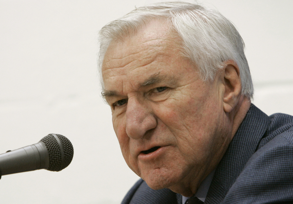 Dean Smith, the North Carolina basketball coaching great who won two national championships, died “peacefully” at his home Saturday night the school said in a statement Sunday from Smith’s family. He was 83.