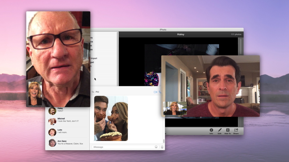 From left, Claire Dunphy, Jay Pritchett and Phil Dunphy are shown in a scene from the episode, “Connection Lost,” of “Modern Family,” which will air Wednesday night.