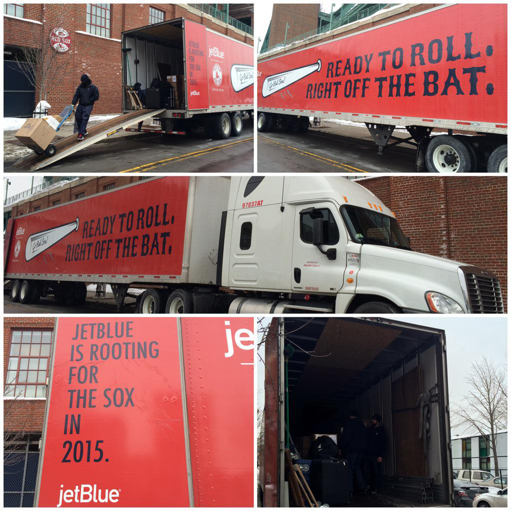 The Red Sox tweeted these photos of the equipment truck being loaded Thursday morning.