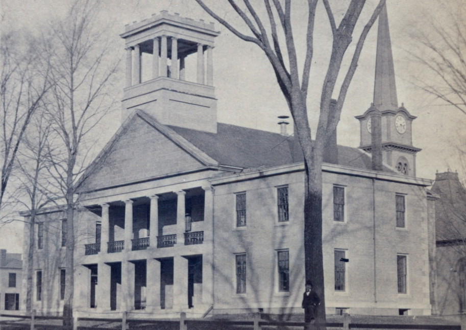 The Kennebec County Courthouse, shown in this photo taken about 1851, will continue to be used for some court functions, even though the new courthouse has opened.