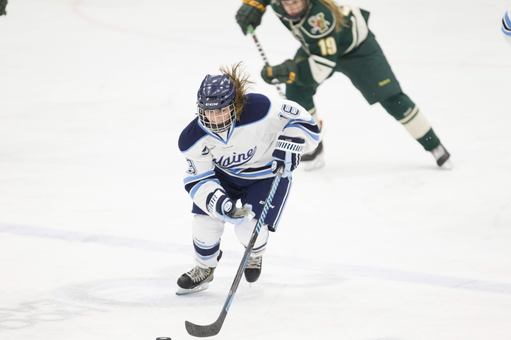 Waterville graduate Katy Massey recently played her final game for the University of Maine women’s ice hockey team. Massey was determined to join the team as a walk-on, even when told there wasn’t much of a chance. She’ll graduate with the most games played for the Black Bears in a career with 132.