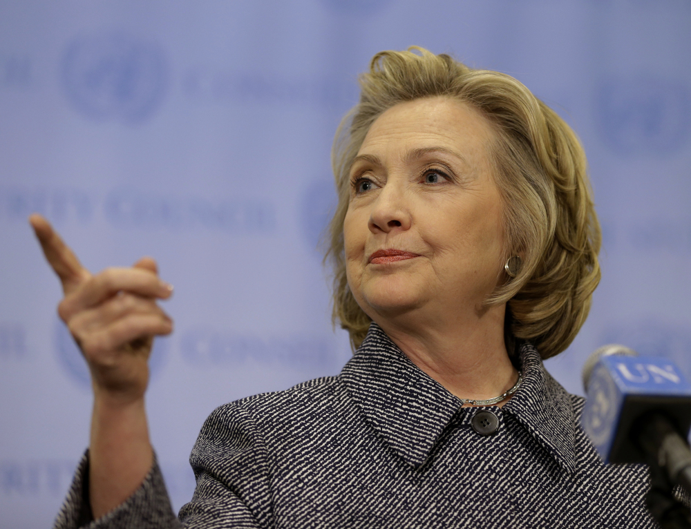 Hillary Rodham Clinton speaks to reporters at United Nations headquarters Tuesday. Clinton conceded Tuesday that she should have used a government email to conduct business as secretary of state, saying her decision was simply a matter of “convenience.”