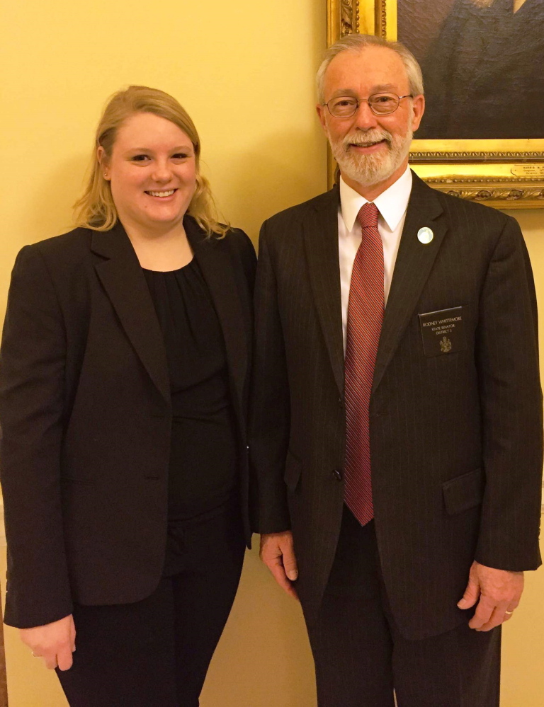 Sen. Rod Whittemore, R-Skowhegan, and Samantha Turcotte at the State House.
