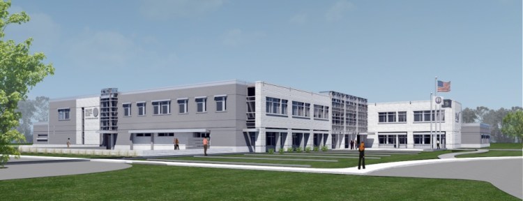An artist’s rendering of the planned Maine National Guard Headquarters in north Augusta, which recently received federal funding for the $32 million project.