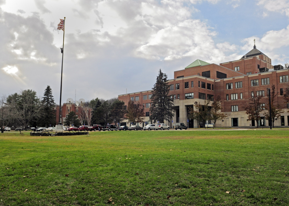 The main hospital building, at right, on the campus of the VA Maine Healthcare System at Togus, which will soon be hiring nearly 40 new employees.