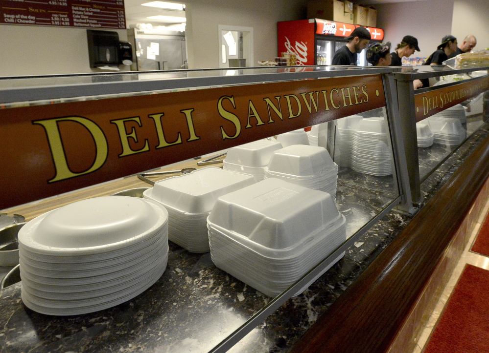Many restaurants, including City Deli at One City Center, will need to find a different type of containers for food when Portland’s ban on polystyrene foam goes into effect April 15.