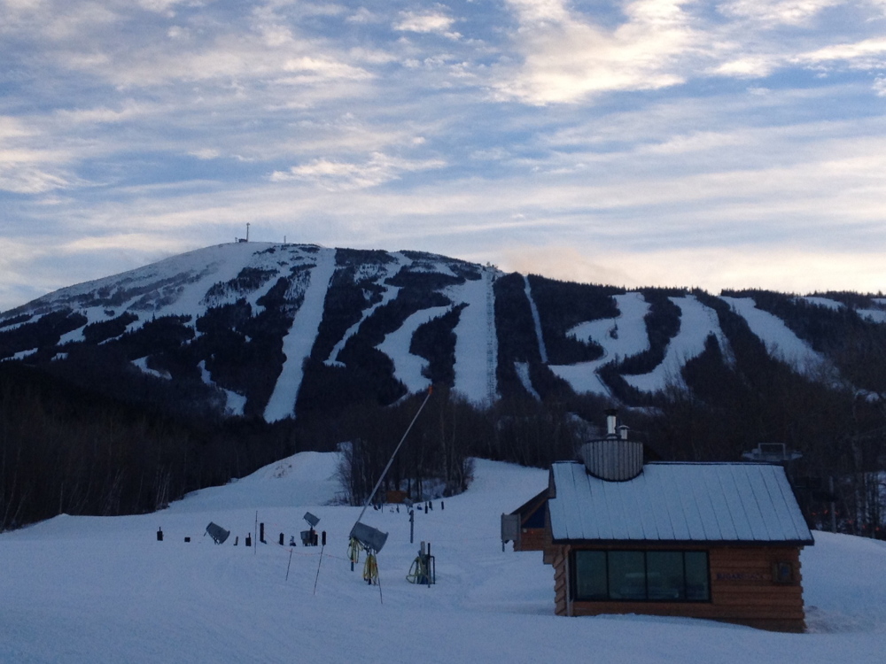 Sugarloaf Mountain is seen from the Base Lodge last year. A chair derailment on the King Pine quad lift injured seven people Saturday.
