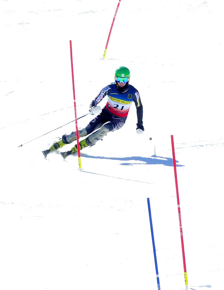 Ben Morse competes during the slalom race of U.S. Alpine Championships on Sunday at Sugarloaf.