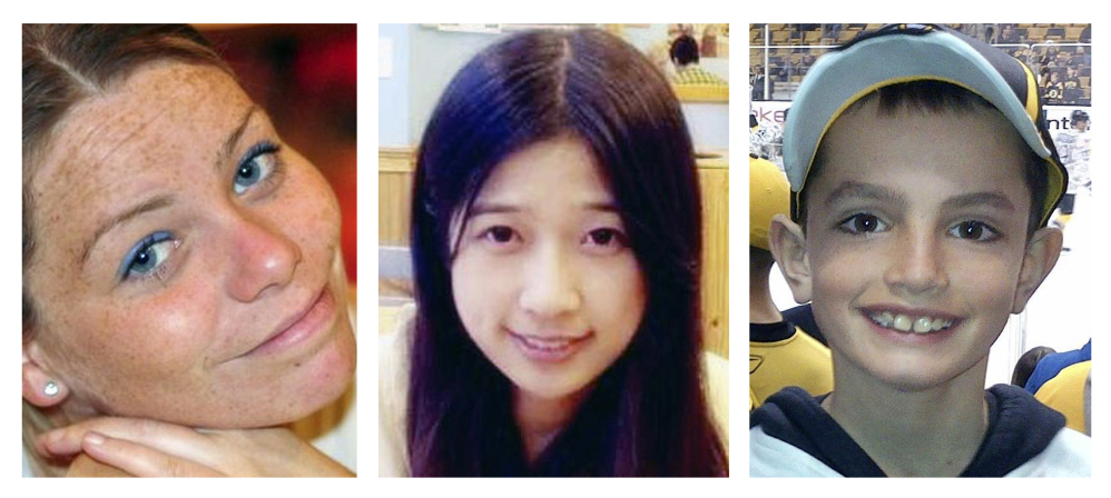 FILE - This combination of undated file photos shows, from left, Krystle Campbell, 29, Lu Lingzi, a Boston University graduate student from China, and Martin Richard, 8, all who were killed in the bombings near the finish line of the Boston Marathon on April 15, 2013, in Boston. Prosecutors rested their case Monday, March 30, 2015, against Boston Marathon bomber Dzhokhar Tsarnaev, after jurors in his federal death penalty trial saw gruesome autopsy photos and heard a medical examiner describe the devastating injuries suffered by the three people who died in the 2013 terror attack. (AP Photo/File)