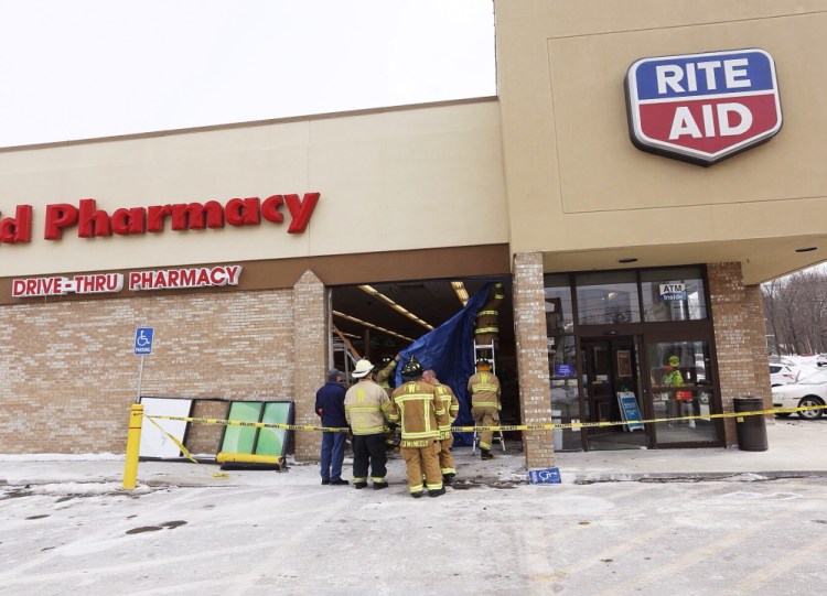 One person inside the Rite Aid store was injured when a car crashed through the storefront.