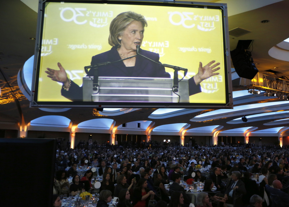 Hillary Rodham Clinton, shown addressing EMILY’s List 30th Anniversary Gala in Washington on Wednesday, tweeted that she wants the emails made public.