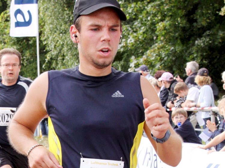 Andreas Lubitz, shown here competing in a race in Hamburg on Sept. 13, 2009, appears to have hidden evidence of having been excused by a doctor from work the day he crashed a Germanwings airliner into a mountain in the French Alps, prosecutors said Friday. The Associated Press