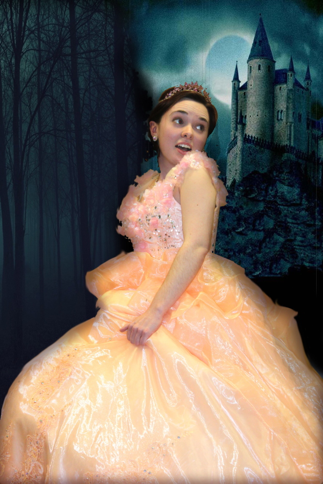 Contributed photo 
 Emily DenBleyker rehearsing her role as Cinderella. Into the Woods is scheduled for weekends April 10-19 at the Waterville Opera House.