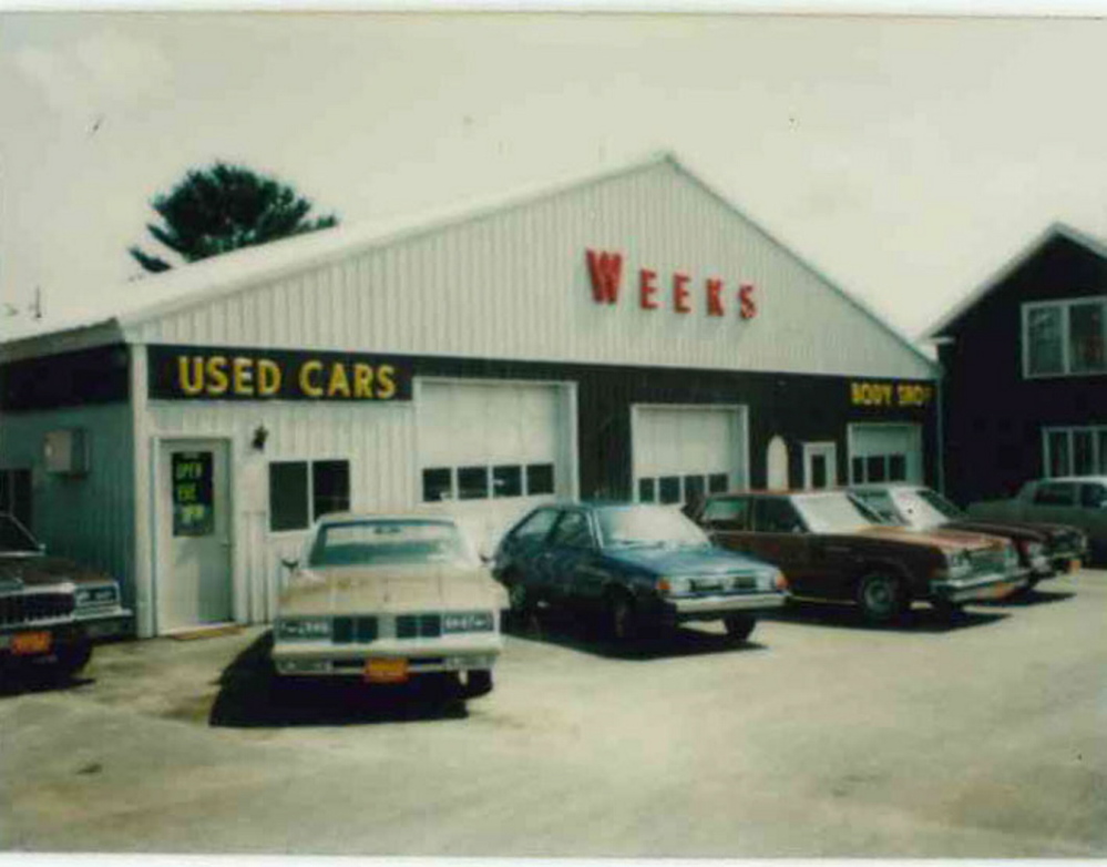 The Weeks auto dealership and body shop after its last renovation, in 1983.