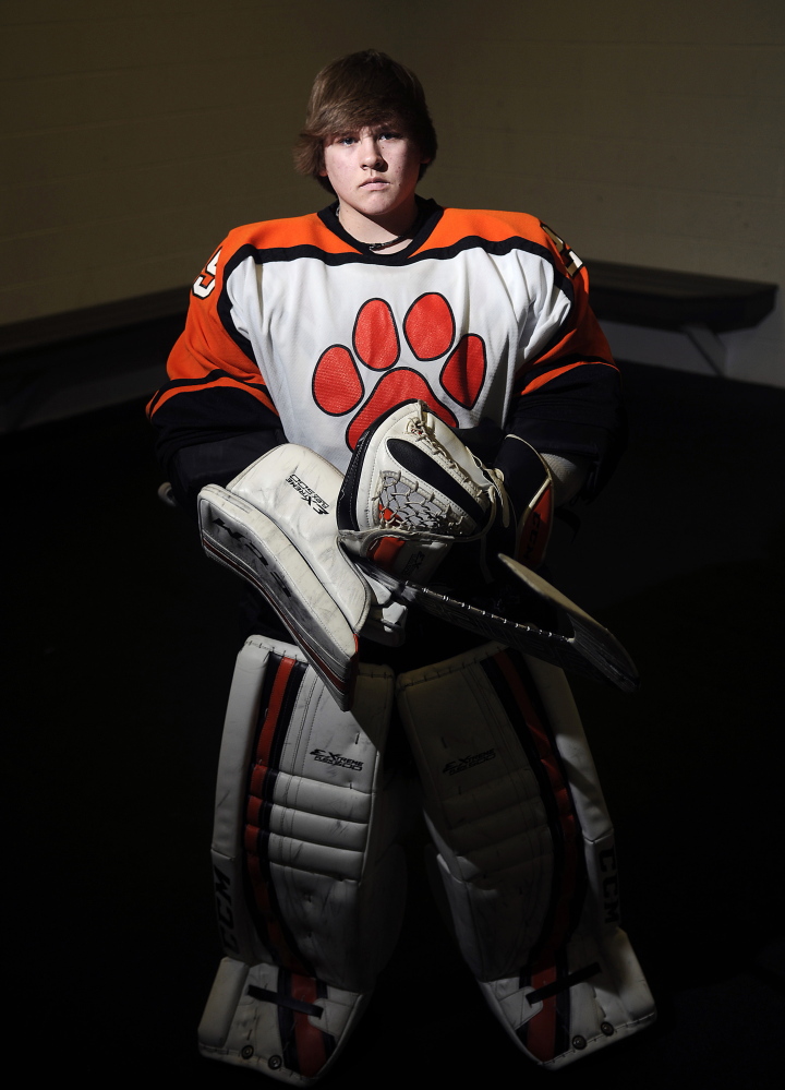 Gardiner Area High School goalie Michael Poirier is the Kennebec Journal Hockey Player of the Year.