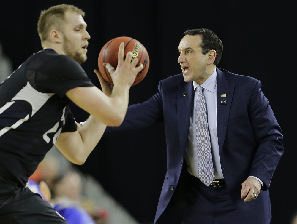Duke head coach Mike Krzyzewski is just one of a group of successful coaches in the Final Four of the NCAA men’s basketball tournament.