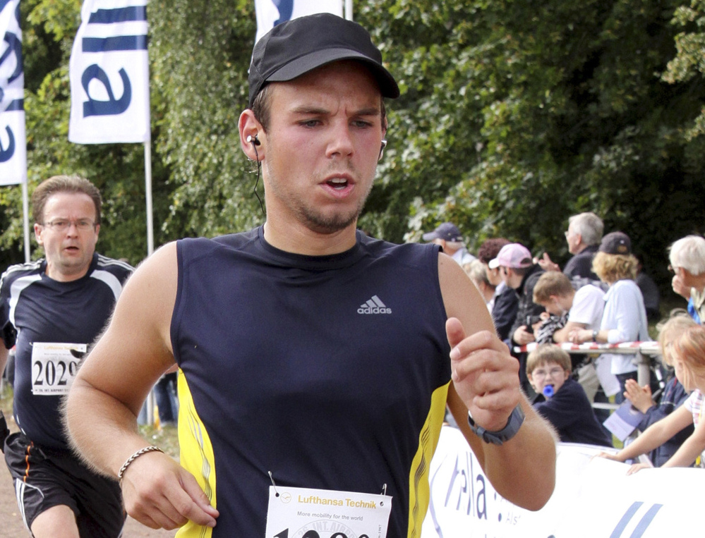 The Associated Press
In this Sunday, Sept. 13, 2009 photo, Andreas Lubitz competes at the Airportrun in Hamburg, Germany.