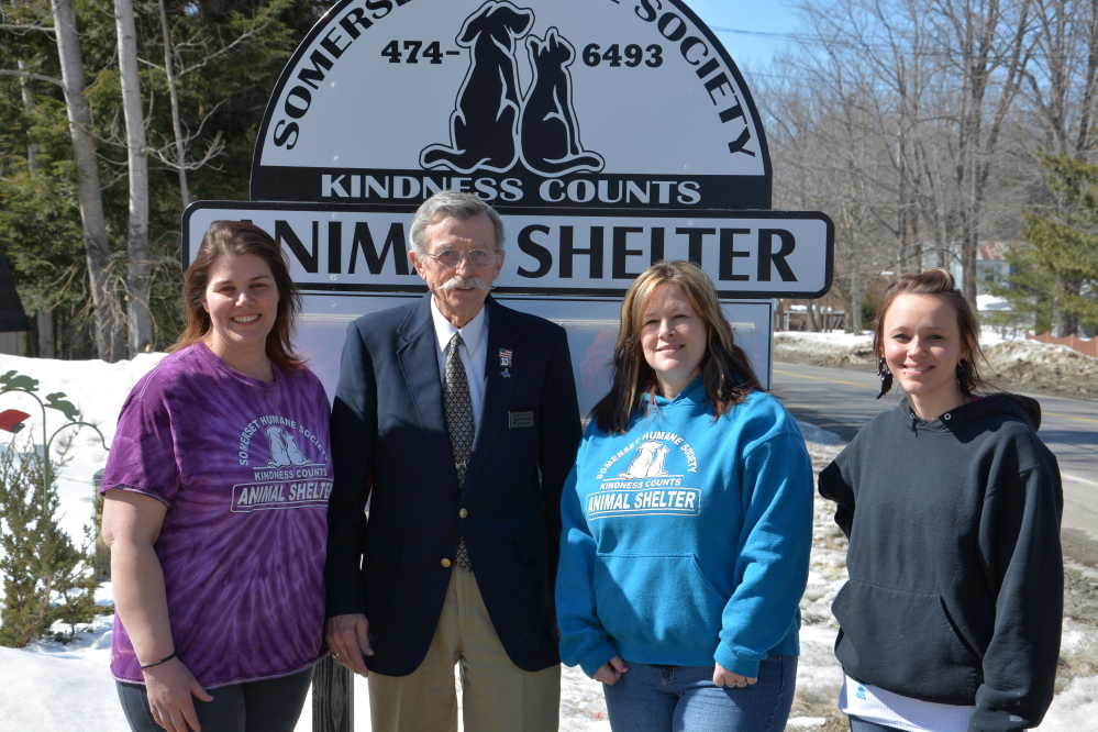 The Masonic Charitable Foundation, District 13 recently donated $2,000 to the Somerset Humane Society. From left are Bonnie Brooks, Somerset Humane Society staff, Bob Mercer, Masonic Charitable Foundation, and Amie Cunningham and Kaitlynn Noke, also humane society staff. Also, the Somerset Humane Society is under self-quarantine because of ringworm. The staff hopes to be back up and running in a few weeks. At this time the humane society is in need of towels, rubber gloves and monetary donations. Since the public is not allowed in the shelter at this time, donations can be left by the front door or mailed.