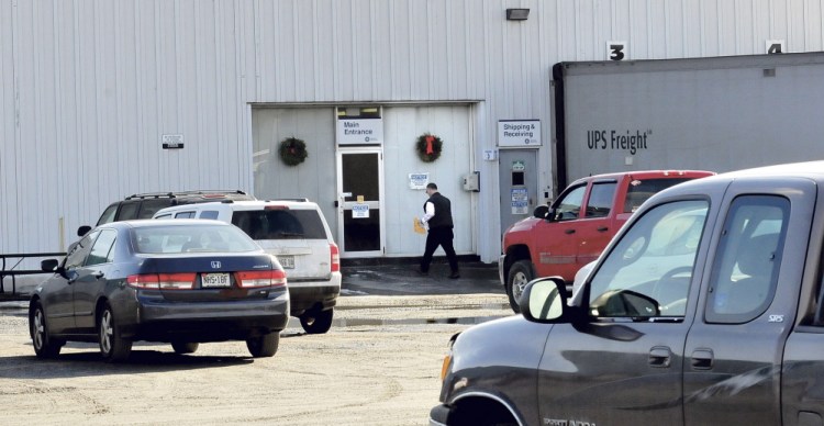 The main entrance to the Midstate Berkshire company in Waterville on Tuesday. The company laid off 70 employees last week and said it would move precision equipment out of the West River Road location, costing the city nearly $120,000 in property tax revenue.