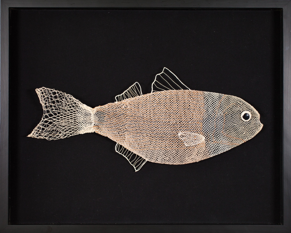 Stephanie Crossman: River Bass. Fiber-Fishnetting.