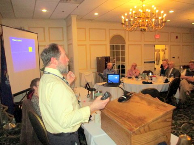 Contributed photo Bob Stillwell of the Maine State Radon Program spoke recently to Augusta Kiwanians about what radon is all about and what it can do in water. “The only way to determine if your house had a radon problem is to conduct a radon test with equipment obtained from most any hardware store with a cost of about $25,” he said in a news release submitted by Augusta Kiwanis Publicity Chair Milt Huntington. He recommended Radon, which can cause lung cancer, be tested in every Maine well. Rental buildings are required to conduct periodic testings. There are no such regulations for private
