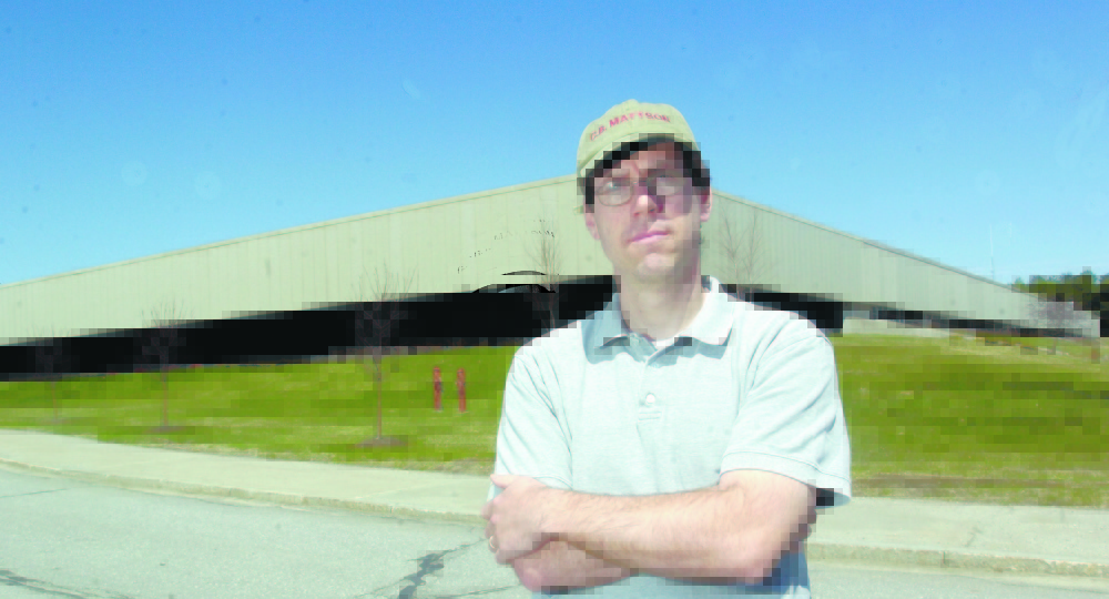 Developer Kevin Mattson stands in front of the Central Maine Commerce Center in north Augusta in 2005. Mattson says a state proposal to move state offices out of the 300,00-plus square foot building could hurt the city’s ecoconomy.