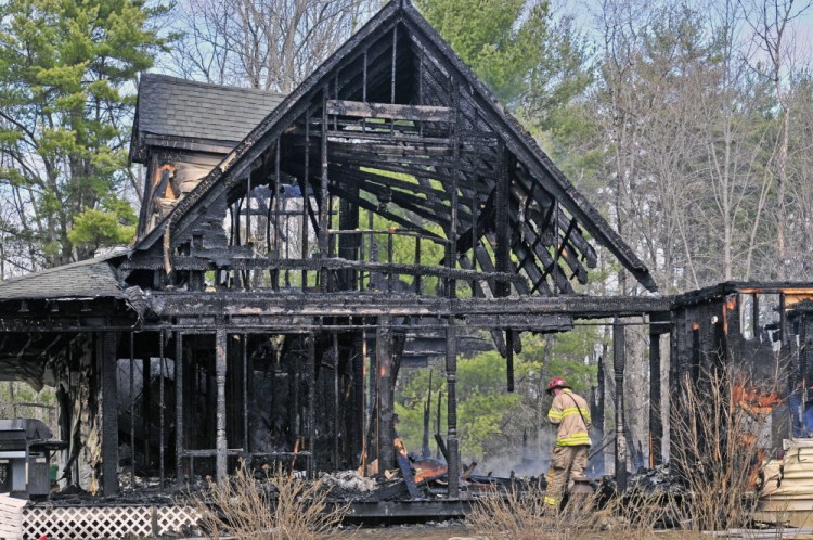 Firefighters from several communities responded to a fire that destroyed a home Friday at 131 Hunter Road in Dresden.