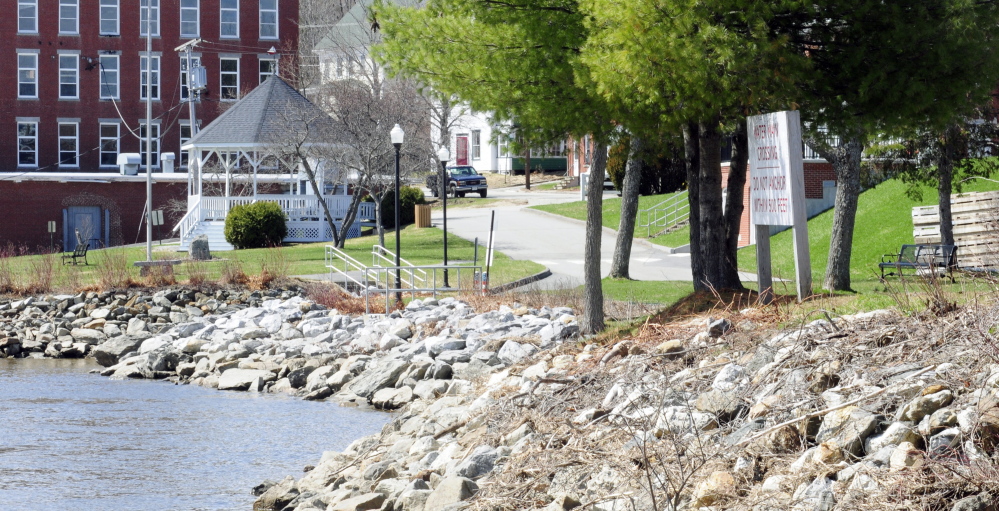 The area between the Richmond gazebo and the Swan Island boat launch in Richmond, shown Friday, is the proposed location of a paved path linking the two landmarks.