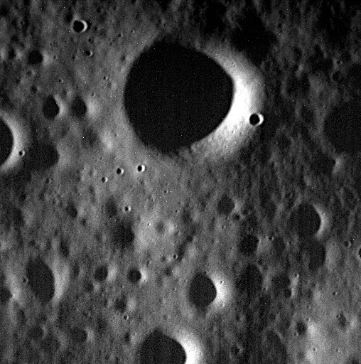 This Wednesday, April 29, 2015 photo provided by NASA shows one of the last images sent by the Messenger spacecraft which is expected to impact the surface of the planet Mercury on Thursday, April 30, 2015. The largest crater in this image has a diameter of 330 meters (0.2 miles).